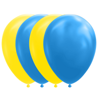 Ballonnen Set Blauw/Geel (10st)