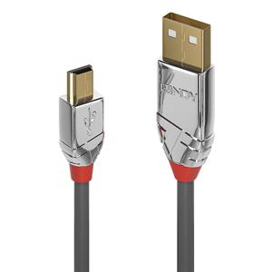 LINDY USB-kabel USB 2.0 USB-A stekker, USB-mini-B stekker 0.50 m Grijs 36630