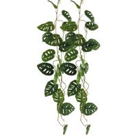 Bellatio Design kunstplant/hangplant slinger - 2x - Gatenplant - groen - 120 cm