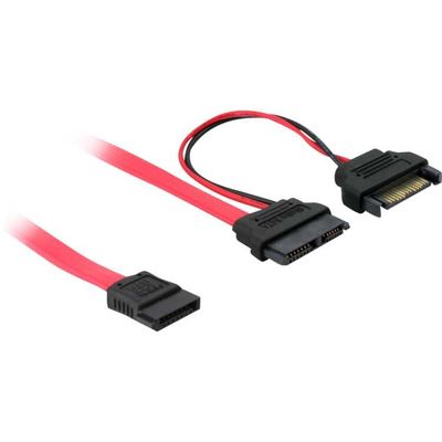 DeLOCK Slim SATA 13-Pin > 7-Pin SATA + SATA Power adapter