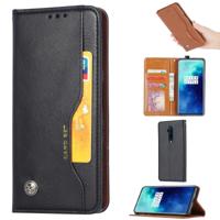 Voor OnePlus 7T Pro Knead huidtextuur horizontale Flip lederen draagtas met foto frame & houder & kaartsleuven & portemonnee (zwart)