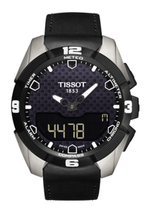 Horlogeband Tissot T0914204605100A / T600035305 Leder Zwart 22mm