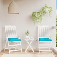 VidaXL Stoelkussens 2 st 40x40x7 cm stof turquoise