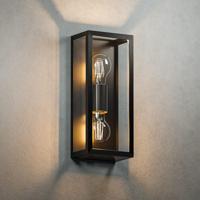 Alma Smart Wandlamp LED - Wifi + Bluetooth - 14 Watt 1612lm - Dimbaar - 1800K-6500K - 2x E27 A60 Filament lichtbron - IP44 Waterdicht - Up Down lamp - Zwart - Google Home, Amazon Alexa en Siri