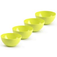 Plasticforte kommetjes/schaaltjes - 4x - dessert/ontbijt - kunststof - D17 x H8 cm - groen - Kommetjes