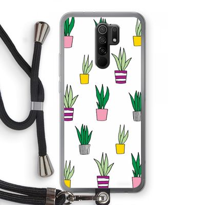 Sanseveria: Xiaomi Redmi 9 Transparant Hoesje met koord
