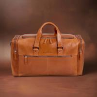 NEGOTIA Alpha Leren Duffel Bag Weekendtas Reistas Bruin