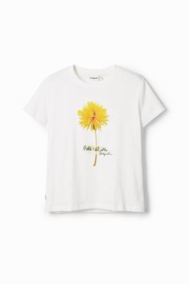 T-shirt met bloemenillustratie - WHITE - S