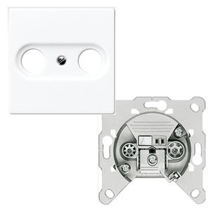Jung AS500 cai eindcontactdoos EDC1000 met inzetplaat creme A561PLTV