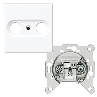 Jung AS500 cai eindcontactdoos EDC1000 met inzetplaat creme A561PLTV