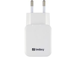 Sandberg 440-57 Dubbele USB-wisselstroomlader - Zwart / Wit