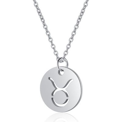 Sterrenbeeld Stier Dames Ketting Zilverkleurig Ronde Hanger