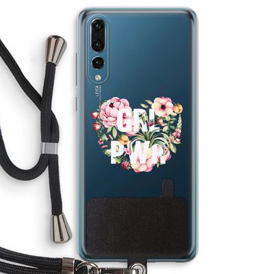 GRL PWR Flower: Huawei P20 Pro Transparant Hoesje met koord