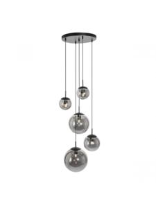 Steinhauer 5-lichts vide hanglamp Bolique zwart met smoke glas 2730ZW