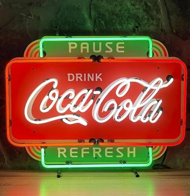 Coca-Cola Pause Refresh Neon Verlichting 67 x 50 cm - Rood, Groen, Wit