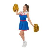 Cheerleaders kostuum met pom poms voor dames - thumbnail