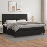 Boxspring met matras kunstleer zwart 200x200 cm