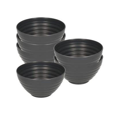 Plasticforte Soepkommen - 6x - D15 x H8 cm - zwart - kunststof - onbreekbaar - servies