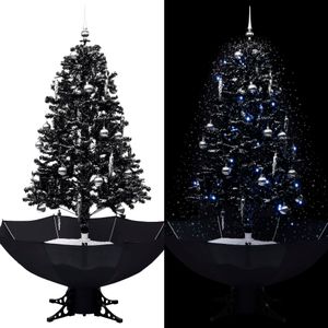 VidaXL Kerstboom sneeuwend met paraplubasis 170 cm pvc zwart