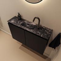 Toiletmeubel Mondiaz Ture Dlux | 80 cm | Meubelkleur Urban | Eden wastafel Lava Midden | 1 kraangat