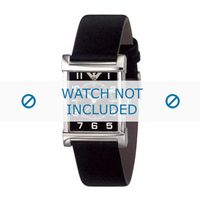 Armani horlogeband AR-0209XL Leder Zwart 20mm - thumbnail