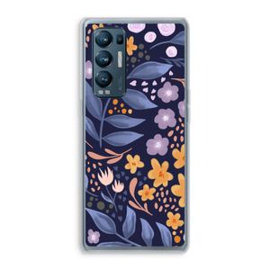 Flowers with blue leaves: Oppo Find X3 Neo Transparant Hoesje