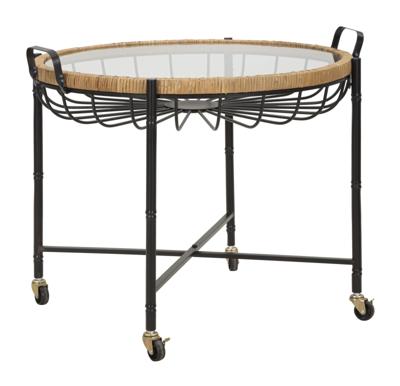 SALONTAFEL CEBU MET GLAS EN PUTTEN CM 70,5X65X57