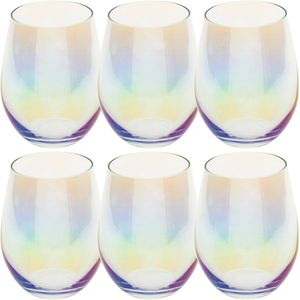 Set van 6x stuks tumbler glazen parelmoer Fantasy 540 ml van glas