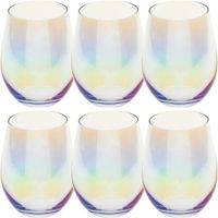 Set van 6x stuks tumbler glazen parelmoer Fantasy 540 ml van glas