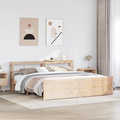 Bedframe met hoofdbord massief grenenhout 180x200 cm