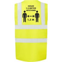 Geel Corona veiligheidsvest 1,5 meter afstand werkkleding voor volwassenen   -