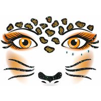Gezicht stickers luipaard 1 vel   - - thumbnail