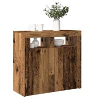 Dressoir met LED-verlichting 80x35x75 cm bewerkt hout oud hout