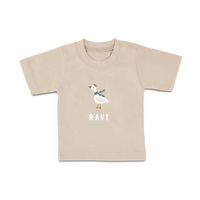 Baby shirt bedrukken - Korte mouw - Beige - 86/92 - thumbnail