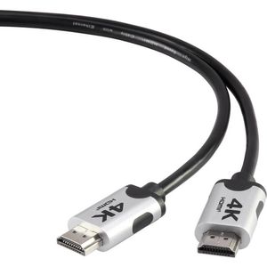 SpeaKa Professional SP-6344136 HDMI-kabel HDMI Aansluitkabel HDMI-A-stekker, HDMI-A-stekker 2.00 m Zwart Audio Return Channel (ARC), Ultra HD-HDMI, Vergulde