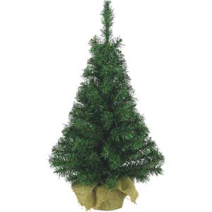 Everlands Everlands Kerstboom - mini - groen - in jute zak - H75 cm   -