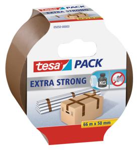 1x Tesa bruine verpakkingstape extra sterk 66 mtr x 50 mm - Tape (klussen)