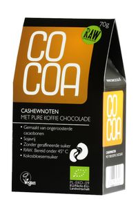 Cocoa Cashewnoten Pure Koffie Chocolade RAW 70 gram