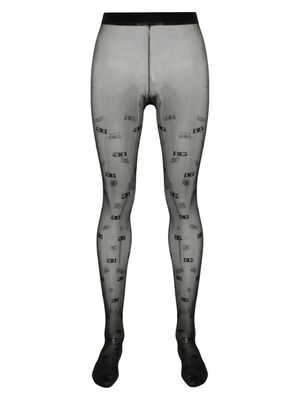 Dolce & Gabbana collants à motif monogrammé - Noir