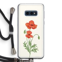 Red poppy: Samsung Galaxy S10e Transparant Hoesje met koord