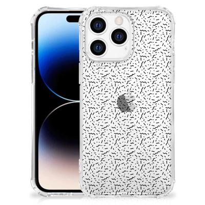 Apple iPhone 14 Pro Max Doorzichtige Silicone Hoesje Stripes Dots Apple iPhone 14 Pro Max Doorzichtige Silicone Hoesje Stripes Dots