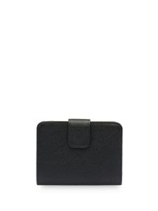 Prada portefeuille pliant en cuir Saffiano - Noir