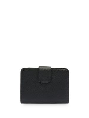 Prada portefeuille pliant en cuir Saffiano - Noir