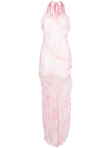 MSGM robe longue à volants - Rose