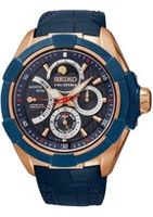 Horlogeband Seiko 5D88-0AF0 / SRX010P1 / L0A6012P0 Leder Blauw 22mm