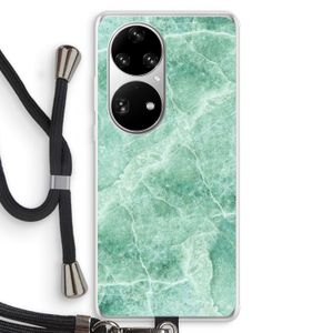 Groen marmer: Huawei P50 Pro Transparant Hoesje met koord