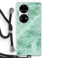 Groen marmer: Huawei P50 Pro Transparant Hoesje met koord