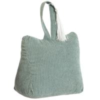 Deurstopper Rib - met kwast - mintgroen - polyester - 15 x 8 x 14 cm - 1 kg
