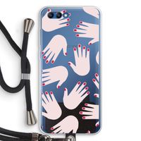 Hands pink: Honor 10 Transparant Hoesje met koord