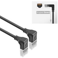 ACT DA5905 U/FTP CAT6A LSZH Slimline Patchkabel | RJ45 Connectoren 90° Haaks Beneden naar 90° Haaks Beneden | Zwart | 5 meter